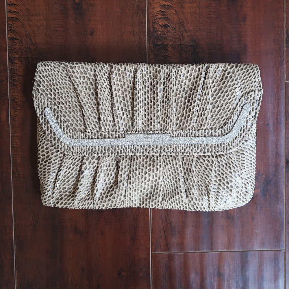 Snake print clutch